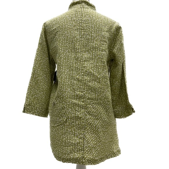 NWT JOHN MARK Linen Print Button Front Lagenlook Tunic - Picture 2 of 11